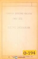 Okamoto-Okamoto OMA-350, Form Grinding, Electric Specifications and Parts Manual 1953-OMA-350-01